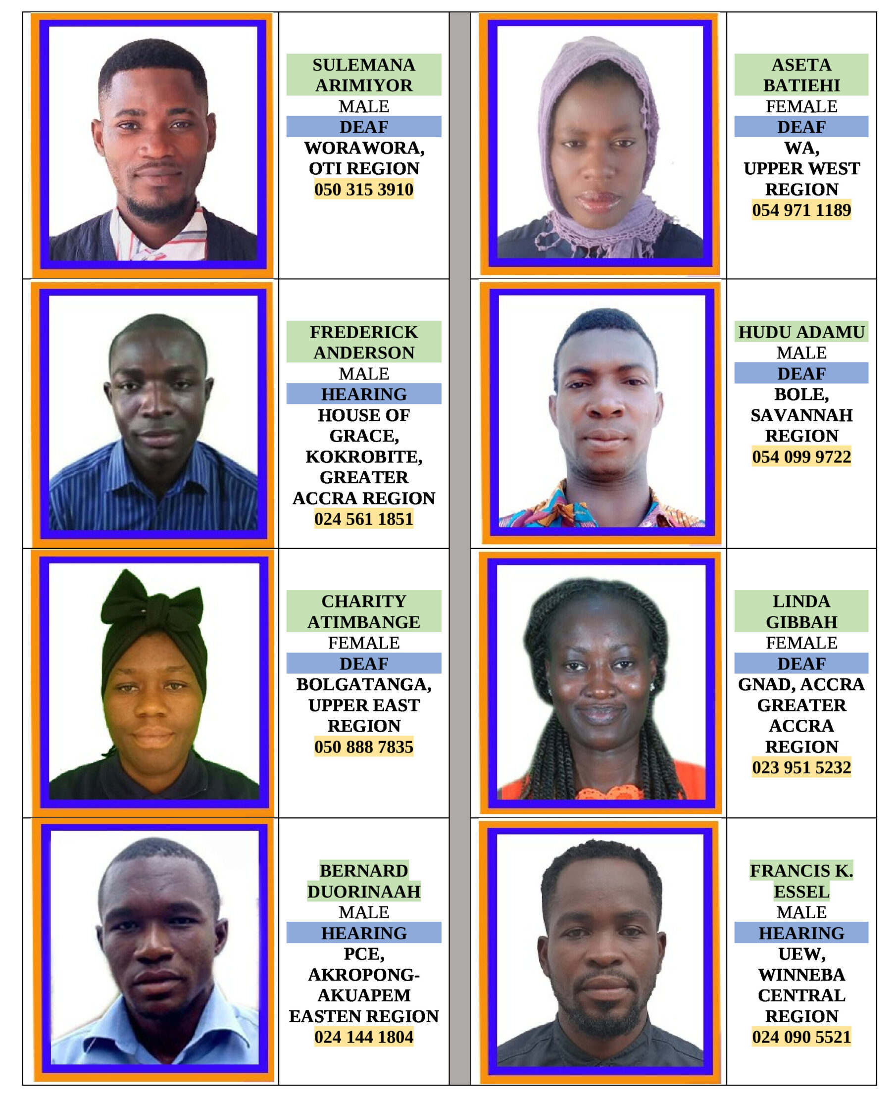 GNAD TRAINED AND CERTIFIED GHANAIAN SIGN LANGUAGE INSTRUCTORS. Ghana